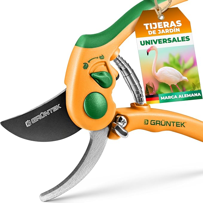 GRÜNTEK Tijeras de Podar Yunque FLAMINGO ✂️ Hoja 205 mm