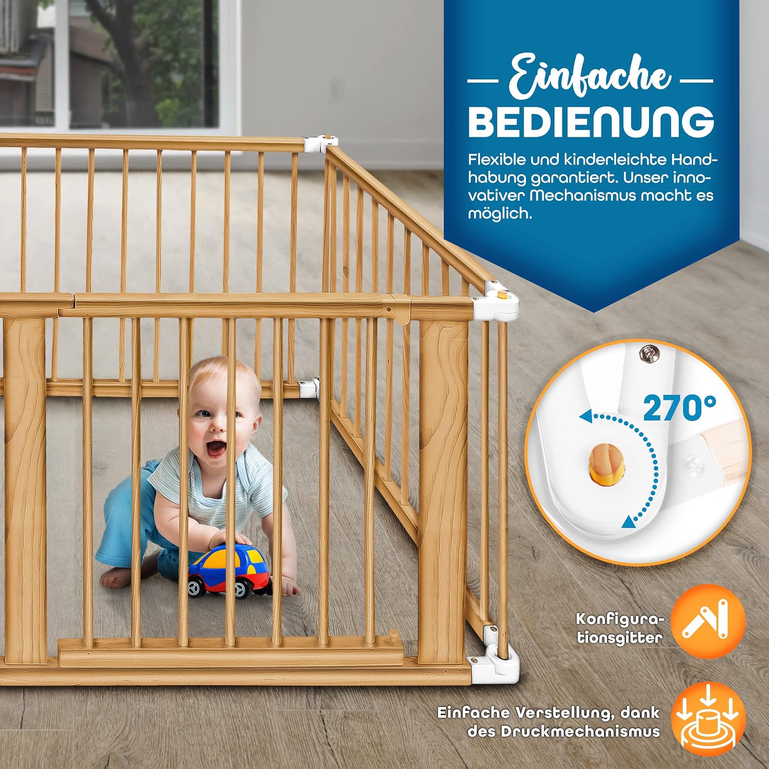 Detalle 2 de KIDUKU 7,2 Meter Laufgitter XXL 8 Elemente