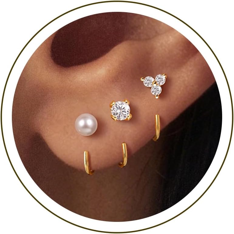 Detalle de Robaice Backless Hoop Earrings, 3-Pair Set