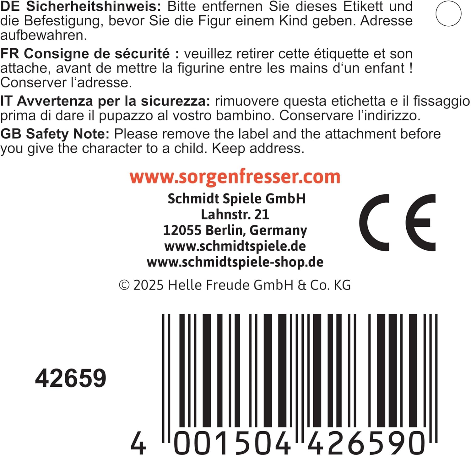 Detalle 2 de Schmidt Spiele 42659 Sorgenfresser YingYang 23 cm