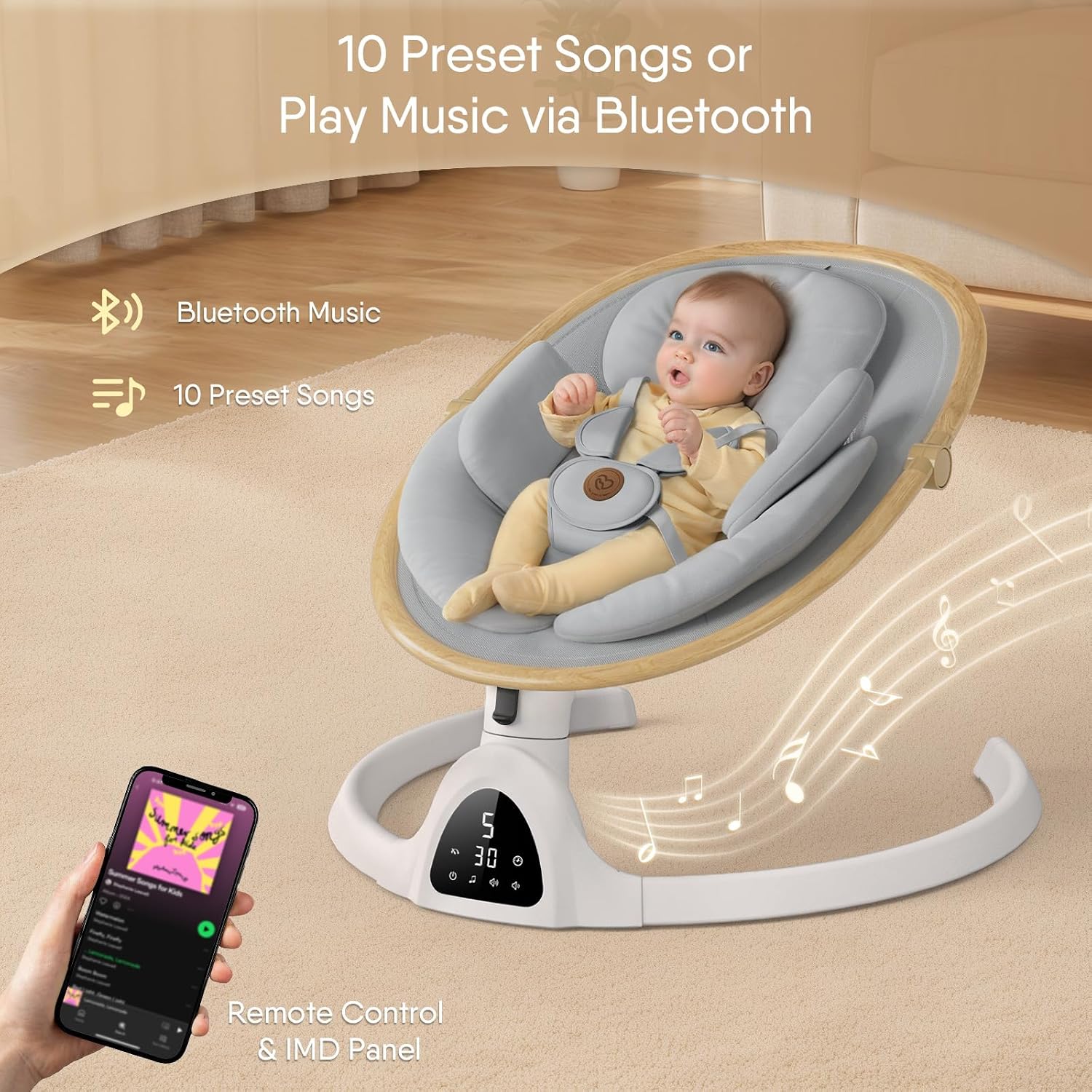 Detalle 1 de Fasonbaby Infant Swing with 3 Seat Positions