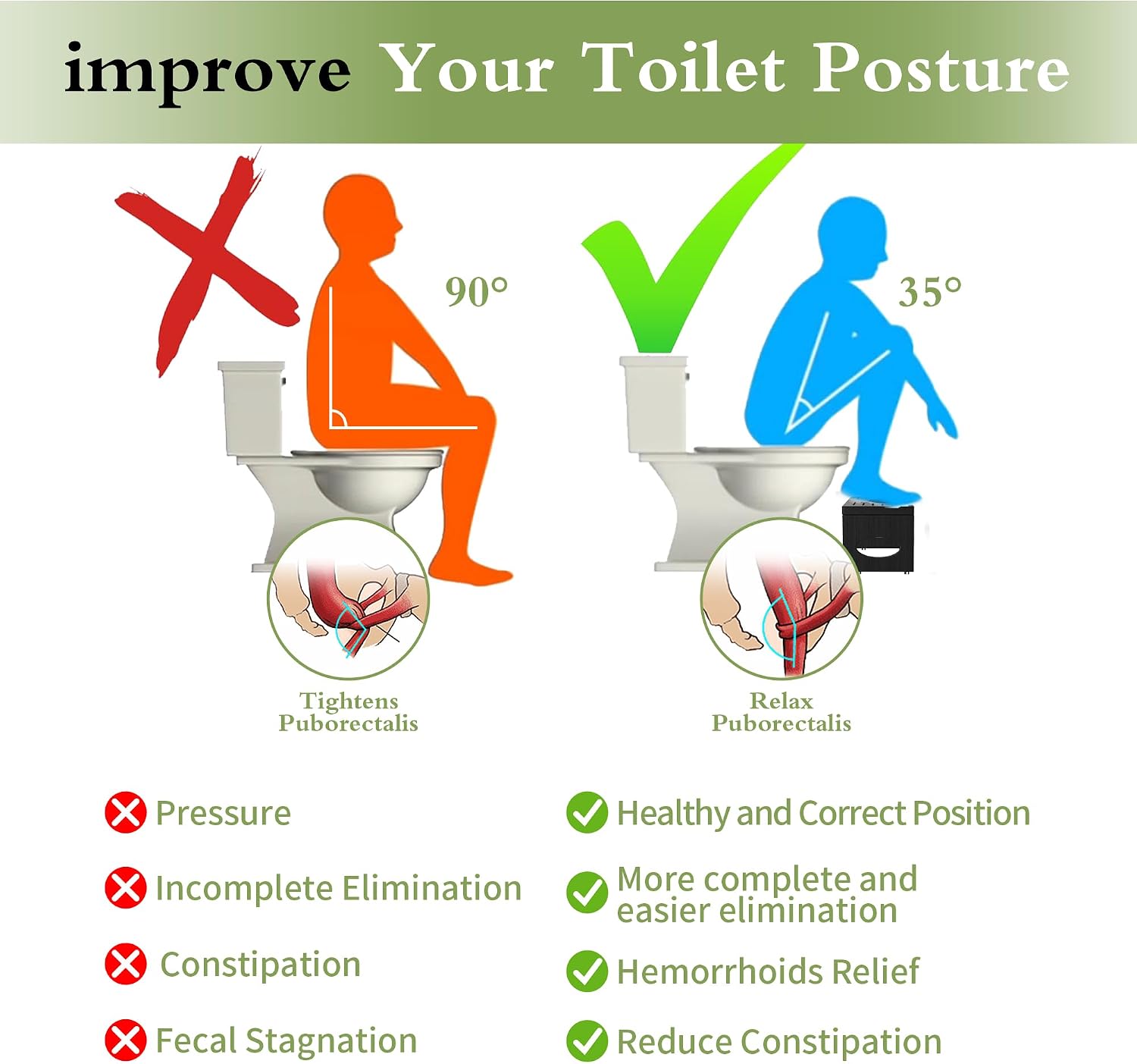 Thumbnail 6 de ROMGUAR Bamboo Toilet Stool 7-Inch