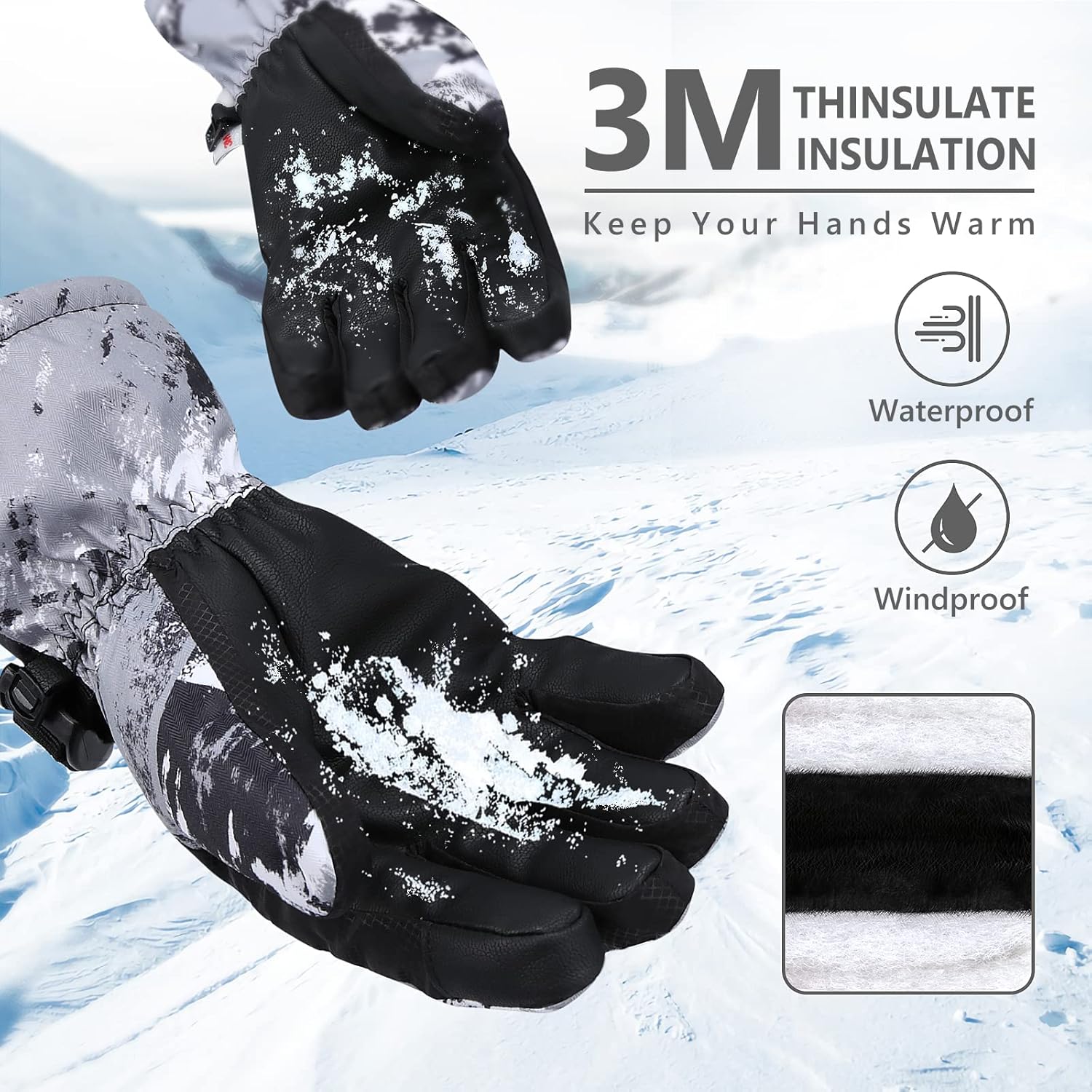 Thumbnail 5 de Odtmger Ski Gloves waterproof, unisex snow gloves