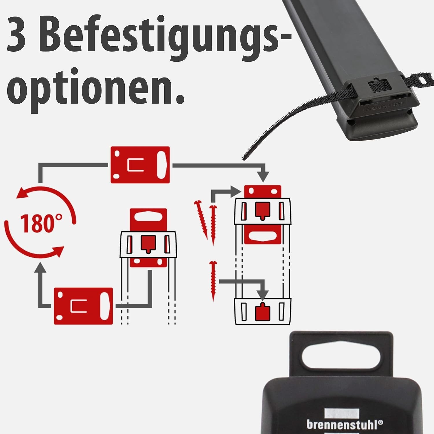 Detalle de Brennenstuhl Premium-Line 10-Fach Steckdosenleiste, 3 m – robust, fahrbar und sicher