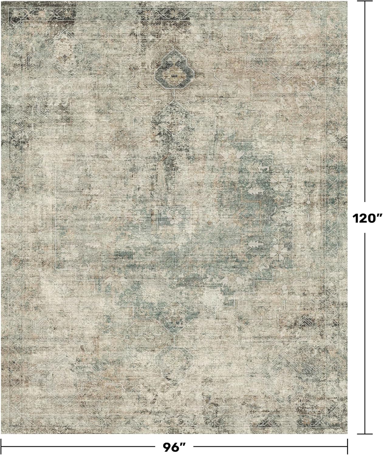 Thumbnail 1 de Hazo Haus 8x10 Farmhouse Rug Moss Green