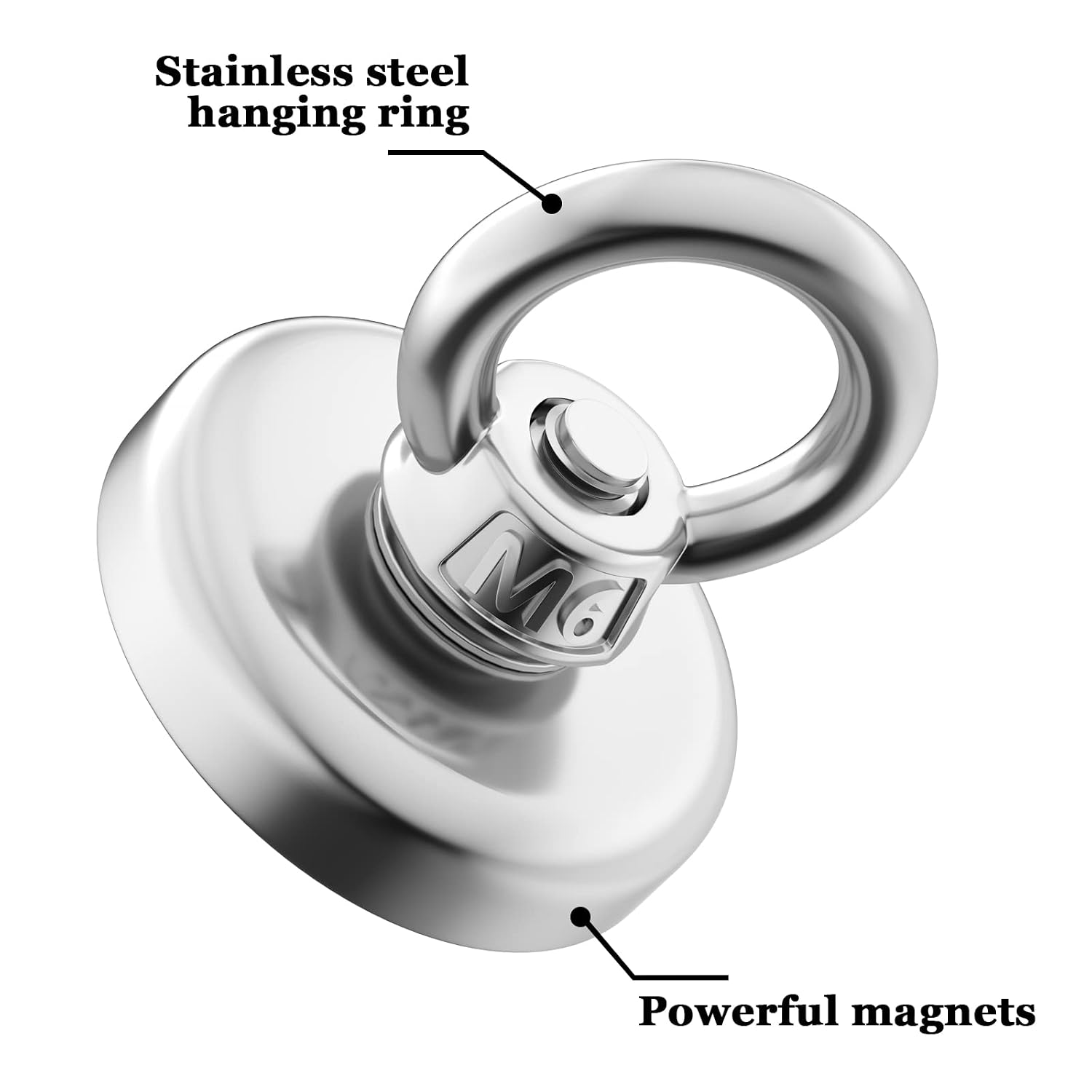Detalle de Keukenket Neodymium Fishing Magnets, 4-Pack with Countersunk Holes