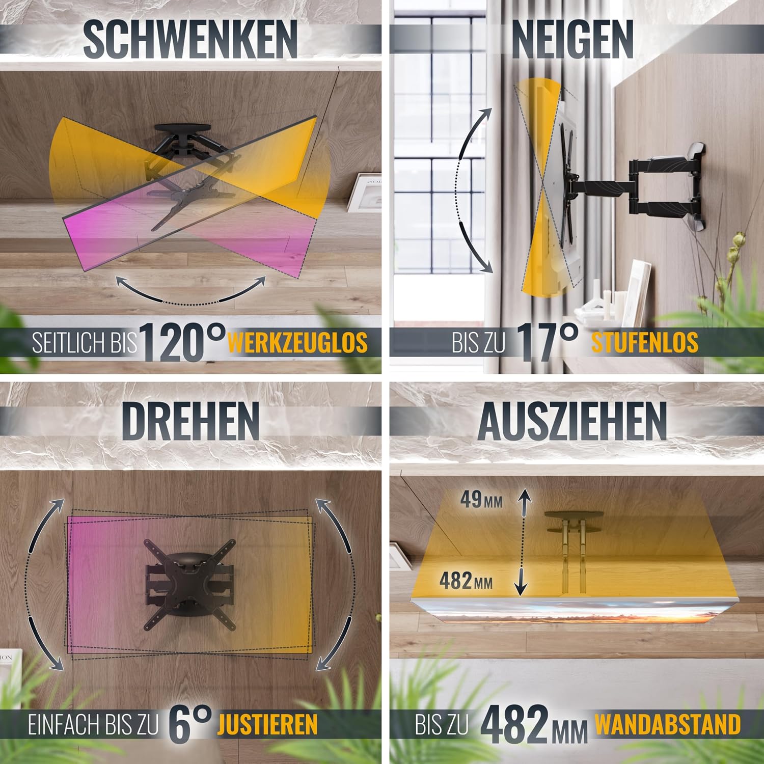 Thumbnail 2 de RICOO S5044 TV Wandhalterung 32–55 Zoll
