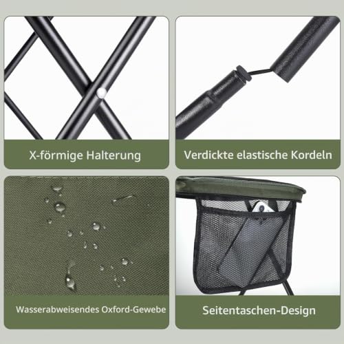 Detalle 2 de Klapphocker Faltbar für Camping von TranRantic – 33×27×32 cm, 0,68 kg, 120 kg Traglast