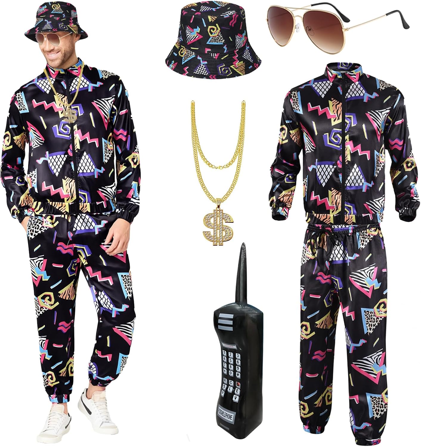 Detalle de Xerteam 80s 90s Fancy Dress Set for Men ðŸŽ