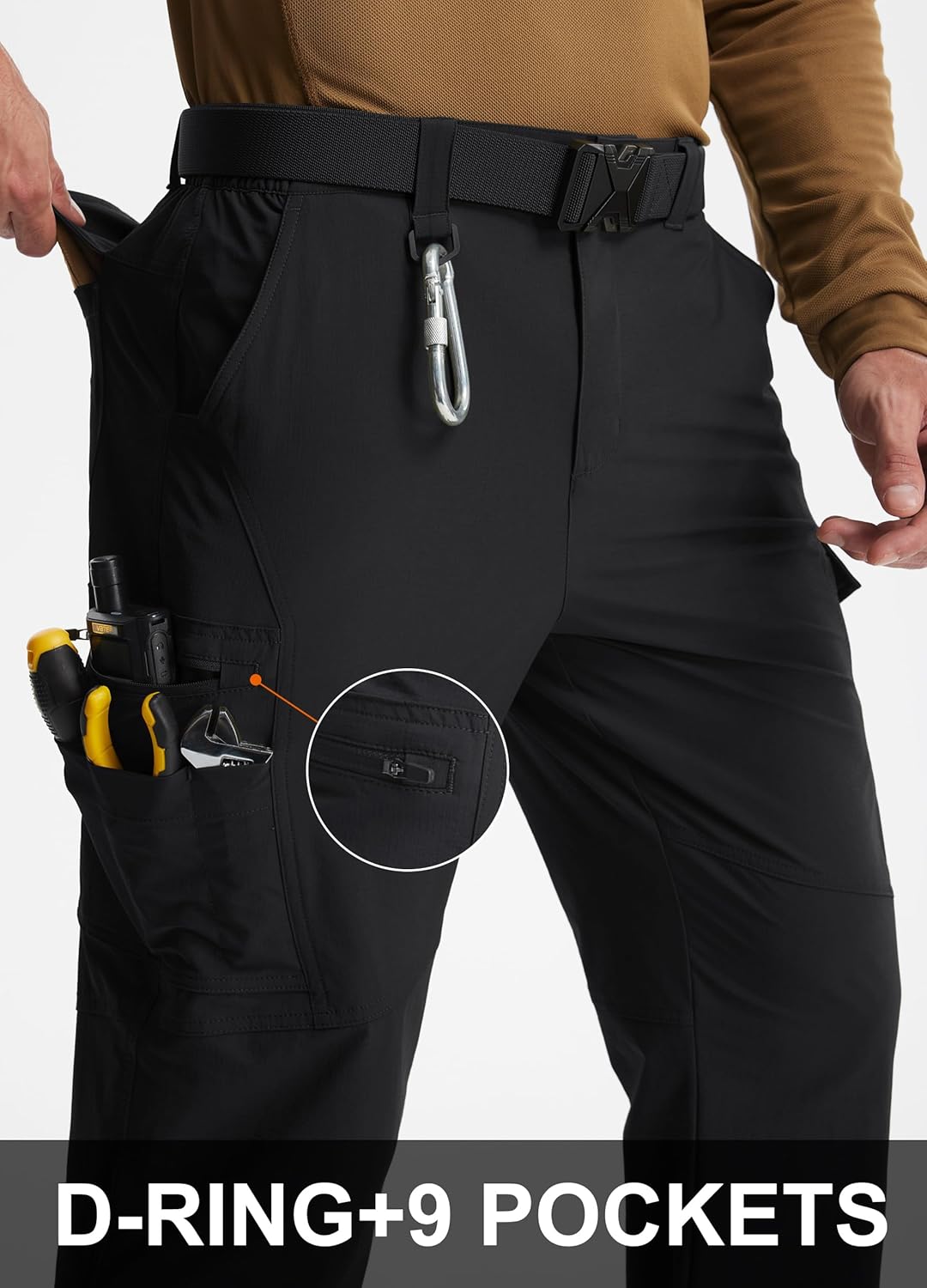 Thumbnail 3 de Libin Men's Work Pants: Water-Resistant Hiking Cargo Pants with 9 Pockets