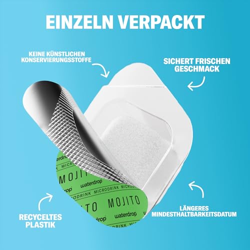 Detalle de waterdrop Mojito – 12 Würfel, Zuckerfrei, vegan, mit Vitamin C & B