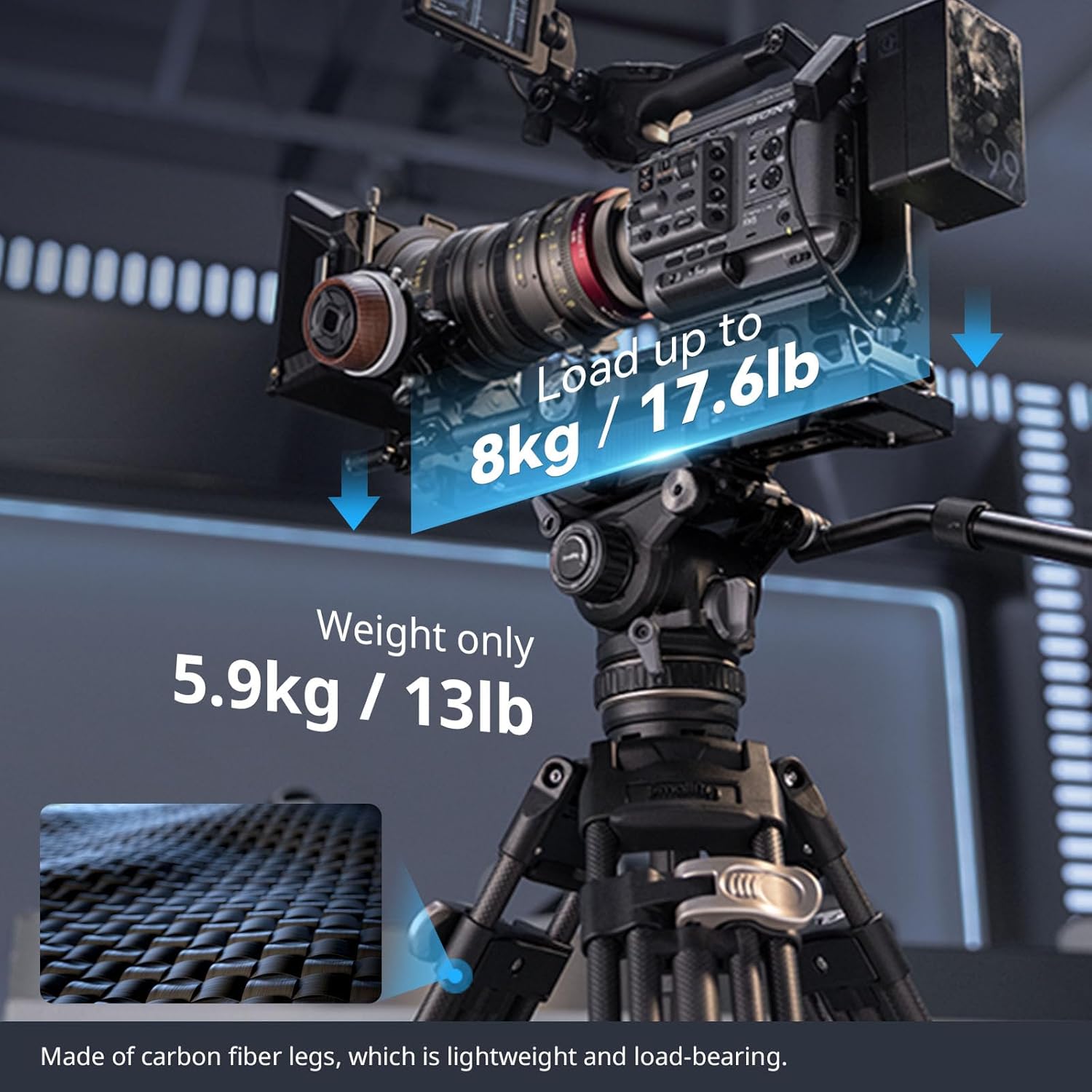 Thumbnail 5 de SmallRig AD-120 FreeBlazer: Trépied Vidéo en Fibre de Carbone avec Contrepoids et plaque QR double mode