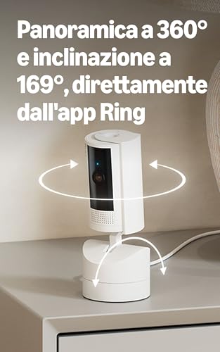 Detalle 2 de Ring Pan-Tilt Indoor Camera: videocamera interna inclinabile con vista 360° e inclinazione 169°