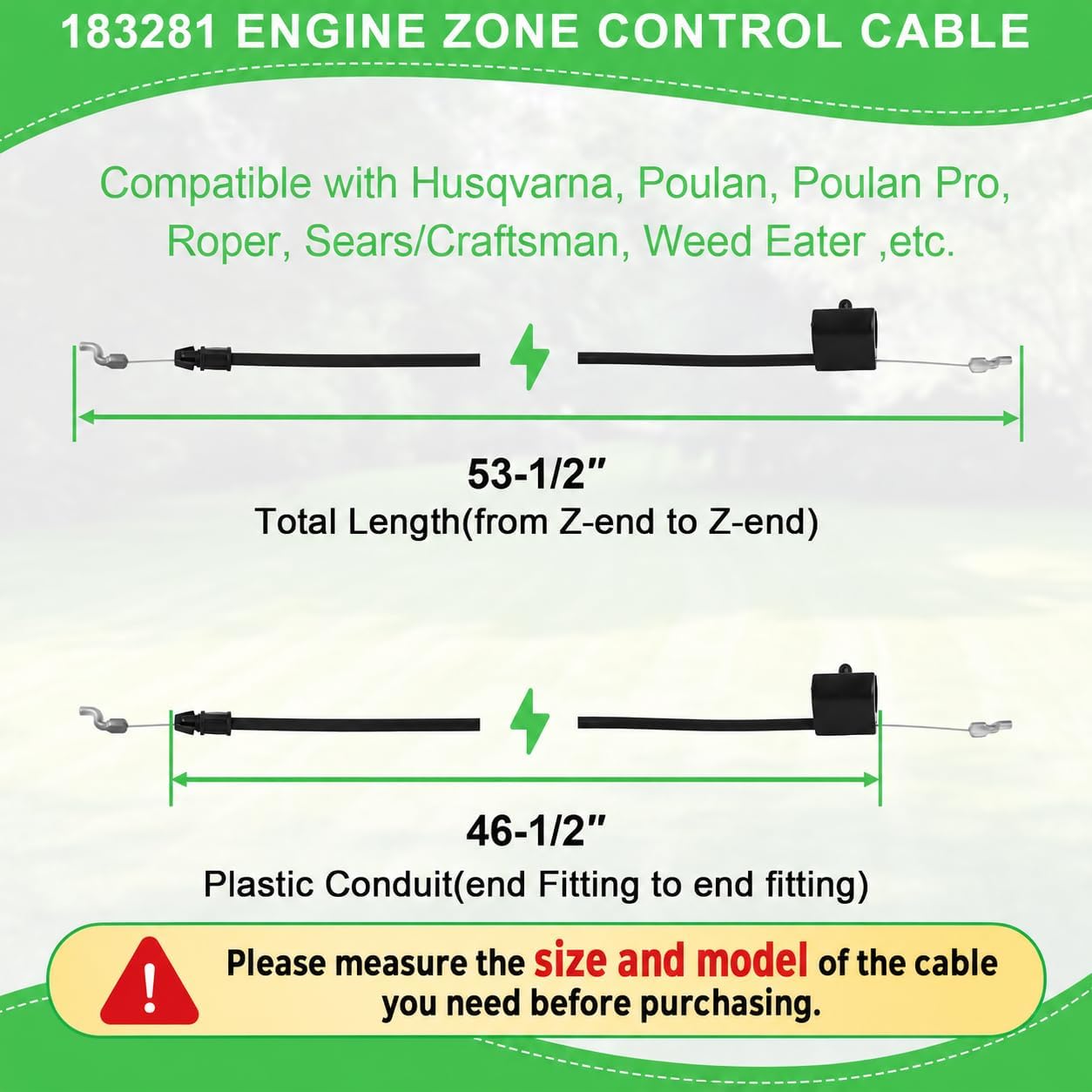 Detalle de 183281/532183281 Engine Zone Control Cable with Z-Bends, 53-1/2-Inch Cable