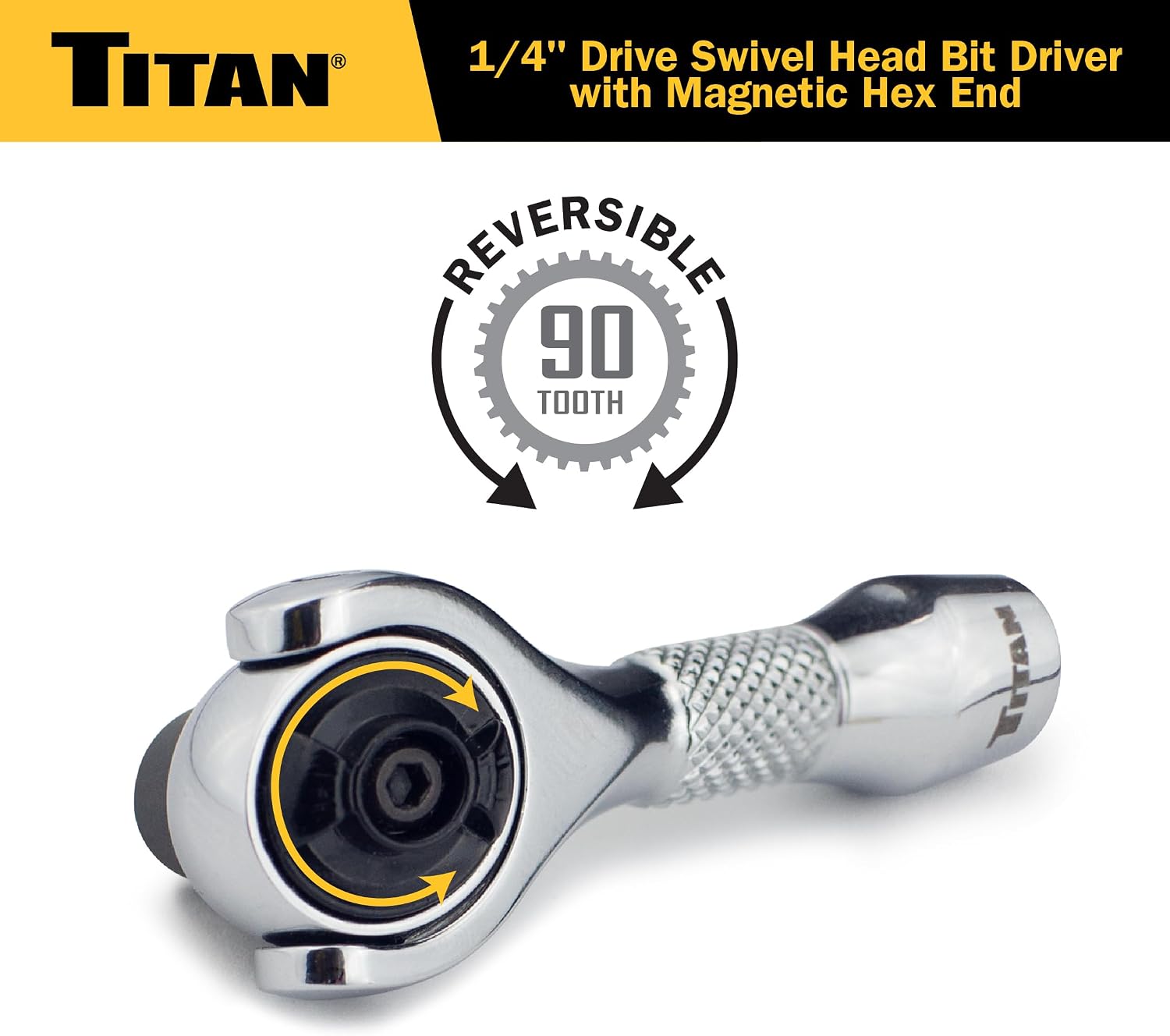 Thumbnail 4 de Titan 11340 ナノラチェット 1/4インチドライブ・90歯・250度回転ヘッド