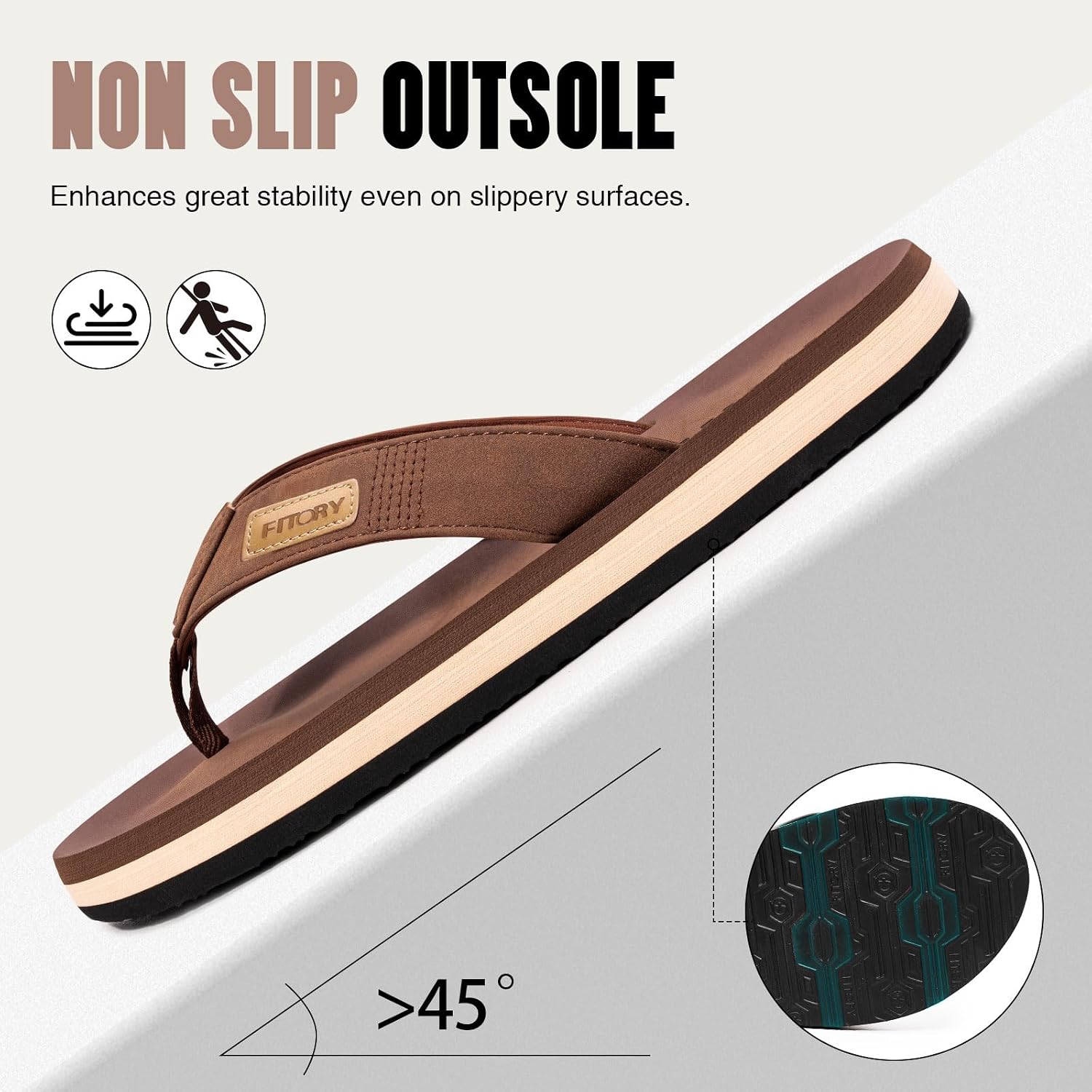 Detalle de FITORY Herren Flip Flops Surfen Zehentrenner Sports Sandalen Beach/Pool Pantoffeln Gr.39-48