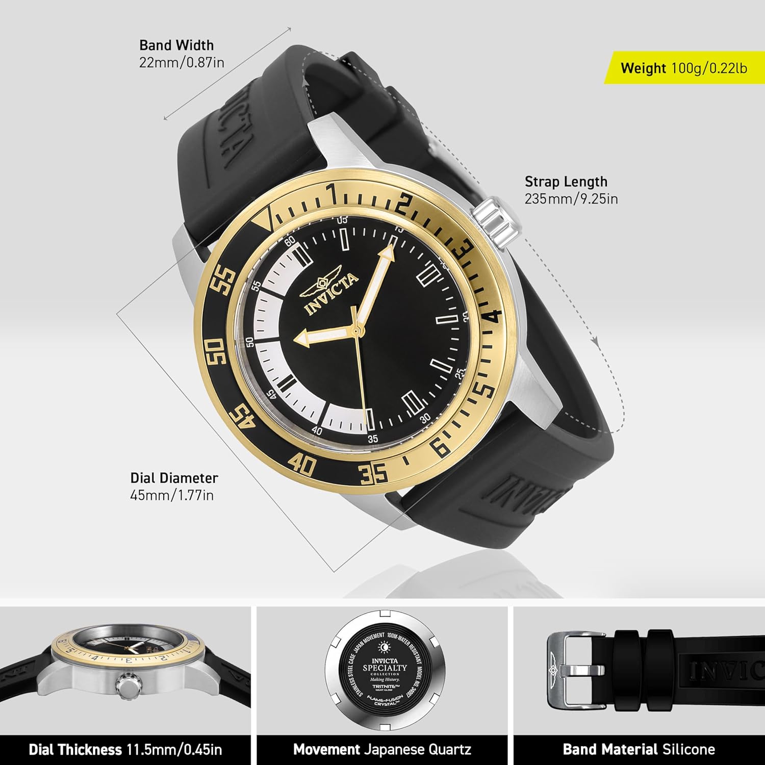 Thumbnail 2 de Invicta Specialty Montre Homme 34097 — Mouvement à Quartz, Acier Inoxydable, 45 mm