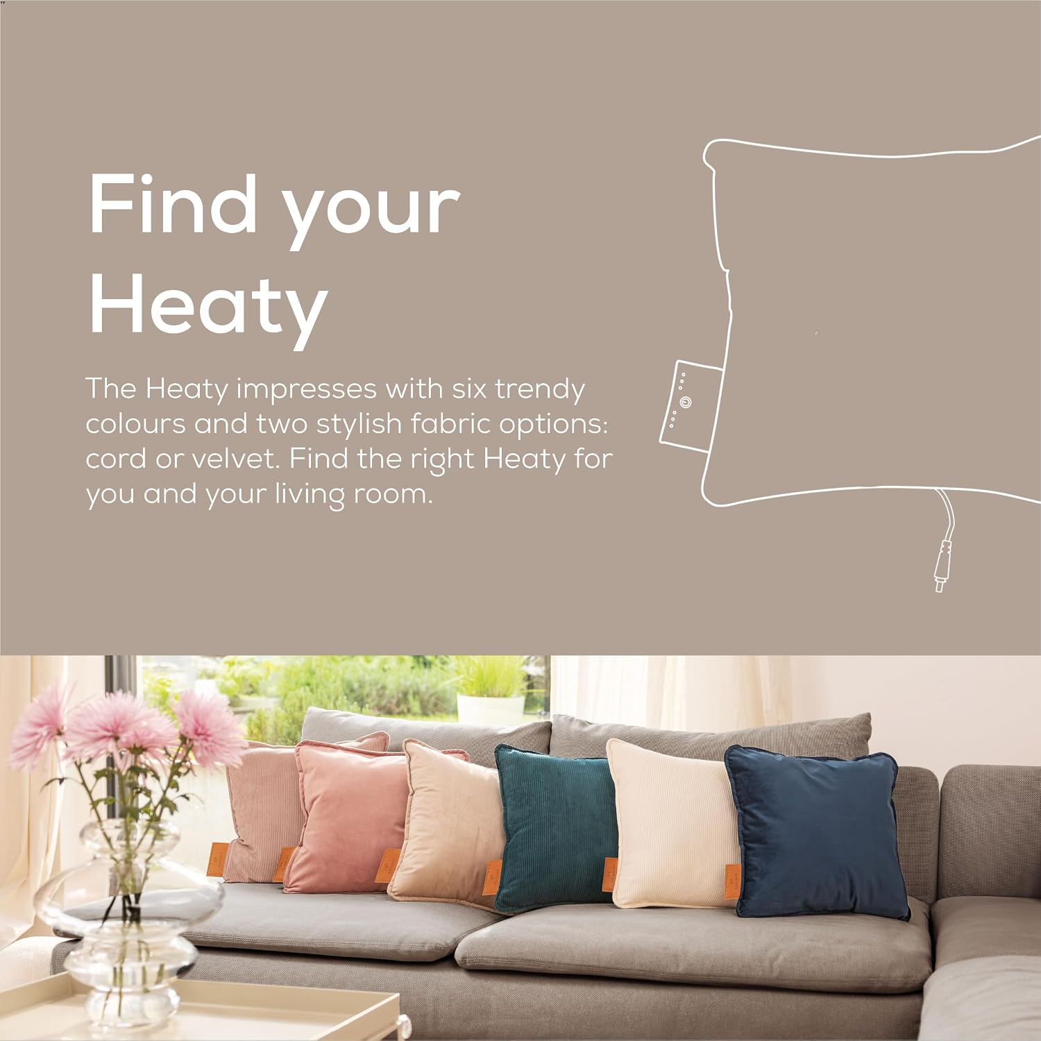 Detalle 2 de Beurer Heaty Heat pad (Cordless) with battery, 3 temperature settings and auto switch-off