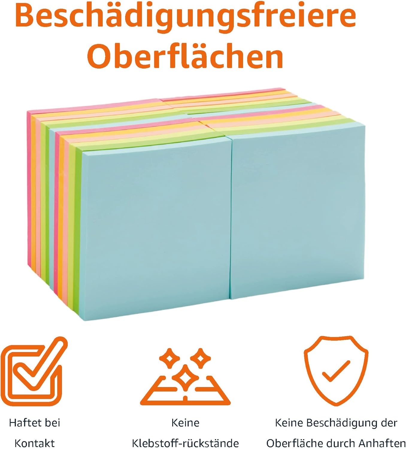 Thumbnail 1 de Amazon Basics Quadratisch Mini-Haftnotizen 7,6 × 7,6 cm, 24 Stück gemischt