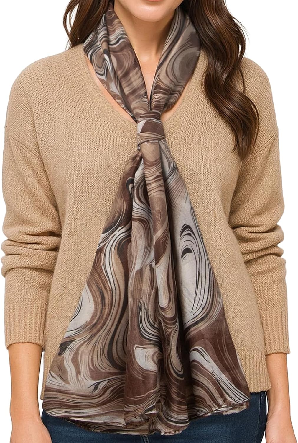 Thumbnail 3 de RIIQIICHY foulard da donna elegante in 100% poliestere, leggero e grande (180 x 90 cm)