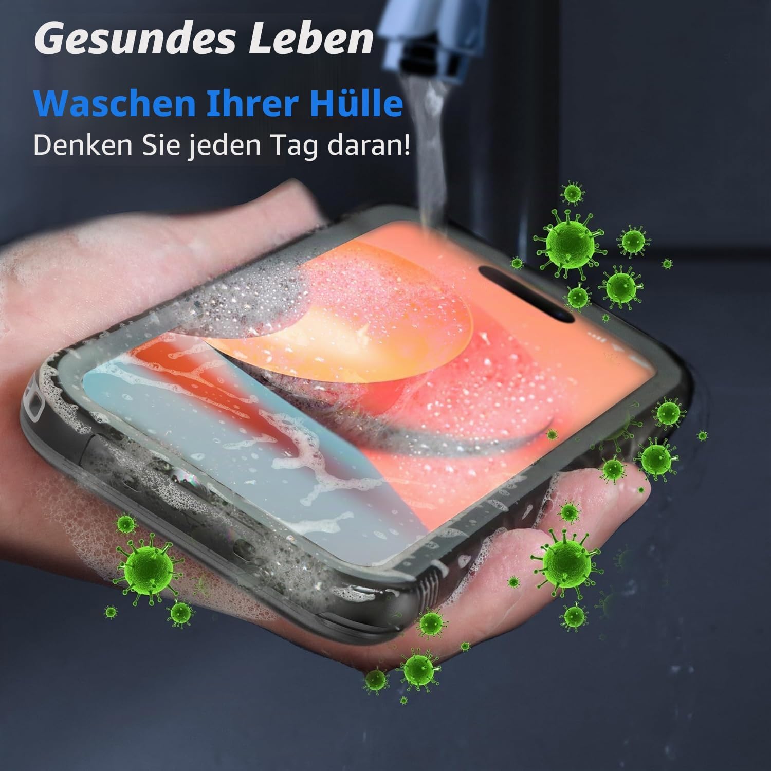 Detalle 2 de SPORTLINK Hülle für iPhone 13 Mini – 360° Schutz, IP68 Wasserdicht, Kameraschutz & Displayschutz