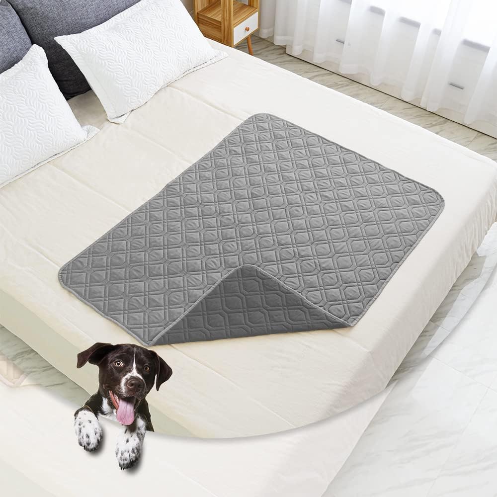 Detalle de GYURO 100% wasserdichte Hundedecke beidseitig nutzbar – Schutz für Sofa, Bett und Auto (Grau, 97 × 190 cm)