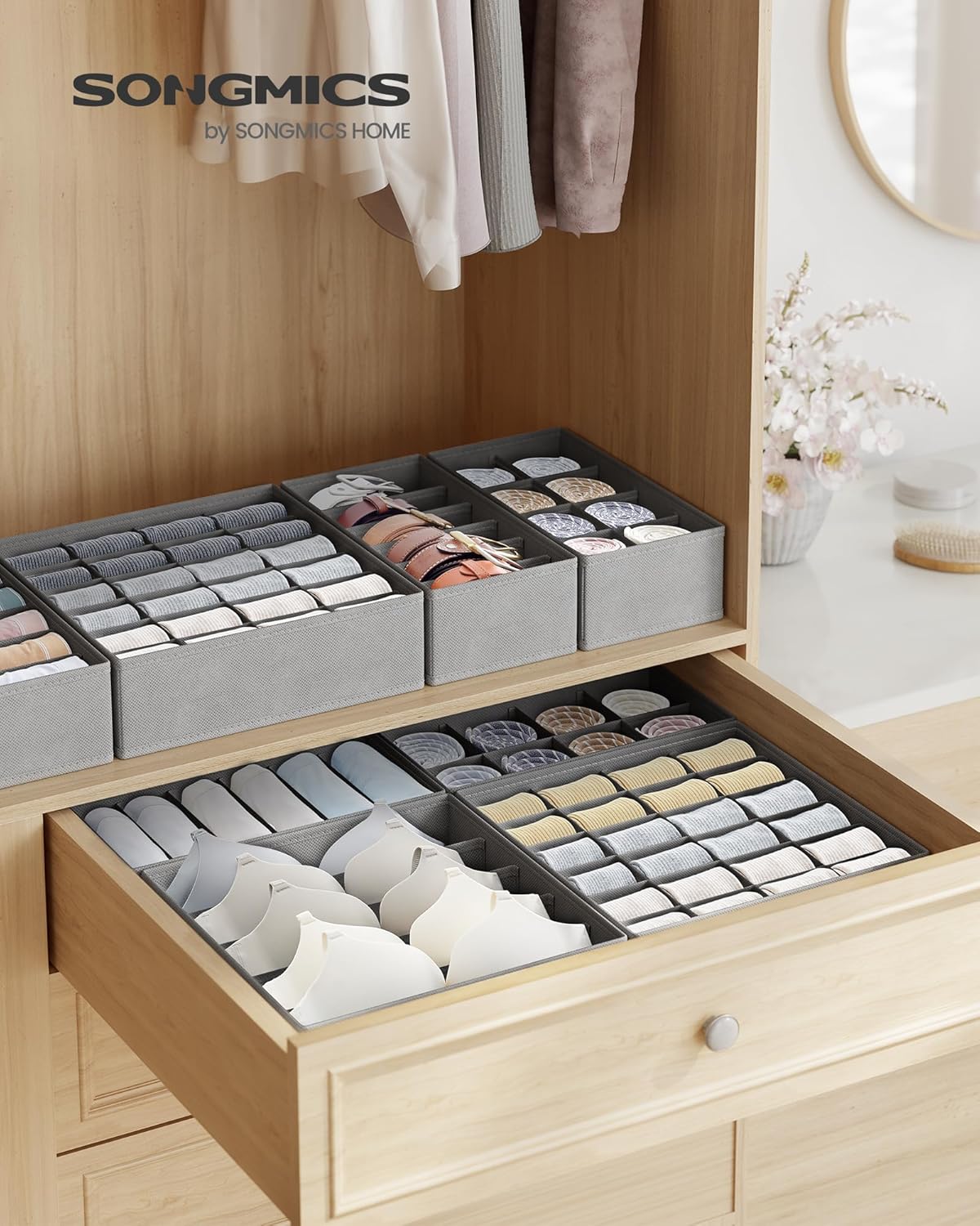 Thumbnail 1 de SONGMICS Unterwäsche-Organizer-Set (8-teilig) RUS008G01 – faltbare Schubladen-Organizer für BHs, Socken & mehr