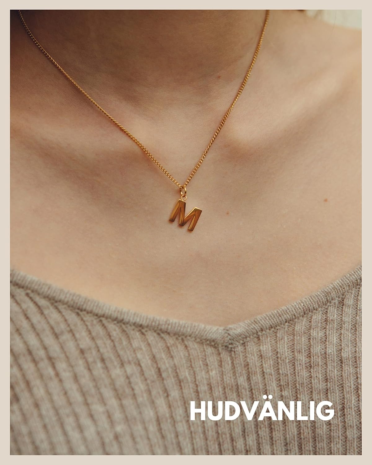 Thumbnail 1 de Bokstavshalsband med A–Z-hänge, guldkedja och 5 cm förlängning