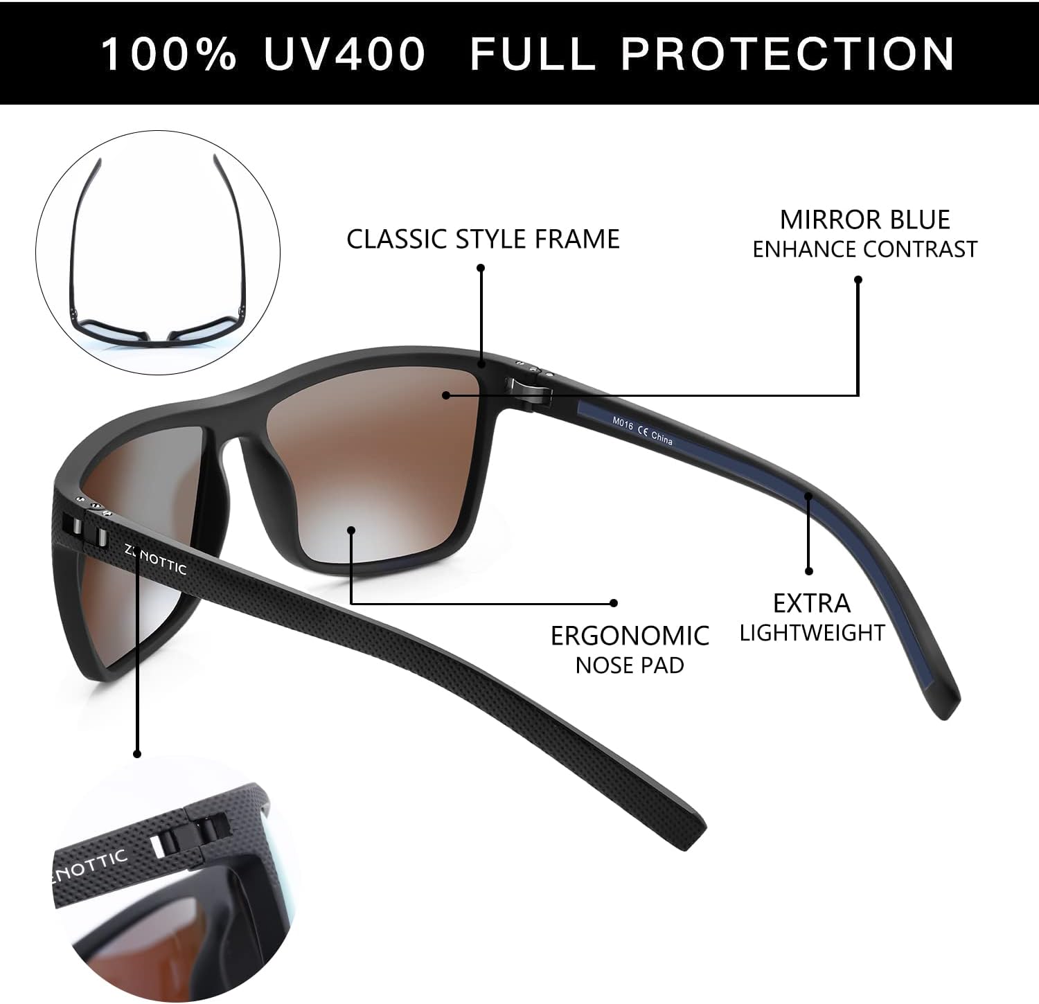 Thumbnail 3 de ZENOTTIC Sonnenbrille Herren mit UV400 Schutz