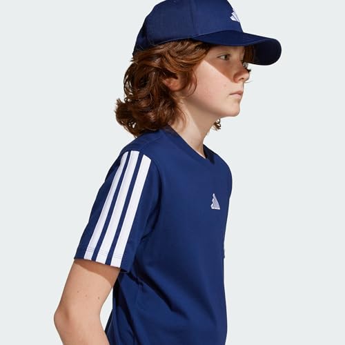 Thumbnail 7 de ADIDAS Bambini Essentials 3 Stripes T-Shirt Dark Blue/White 15-16 Years