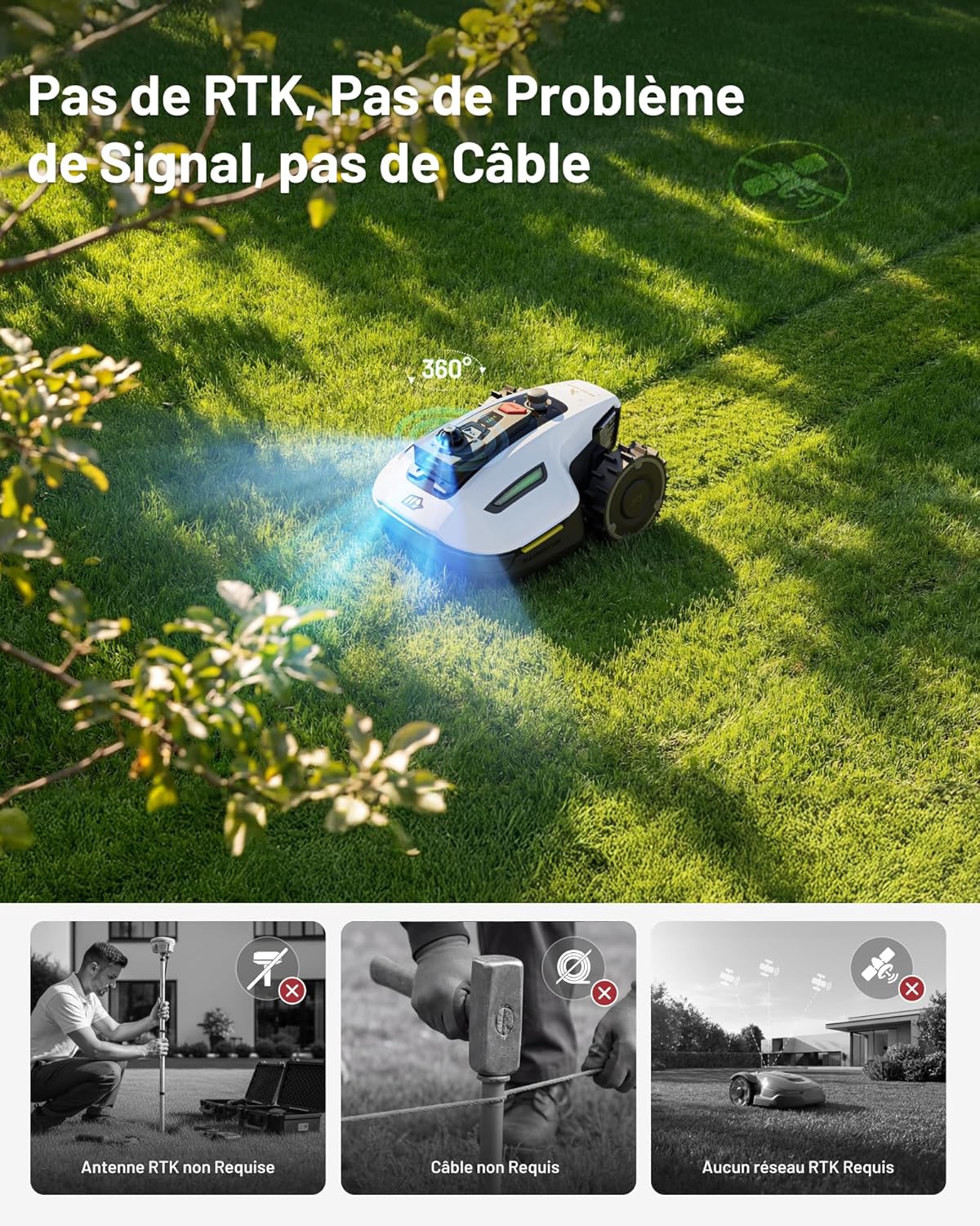 Thumbnail 5 de Mammotion YUKA Mini 2 800 LiDAR — tondeuse robot sans fil jusqu’à 800 m², navigation 360° et IA