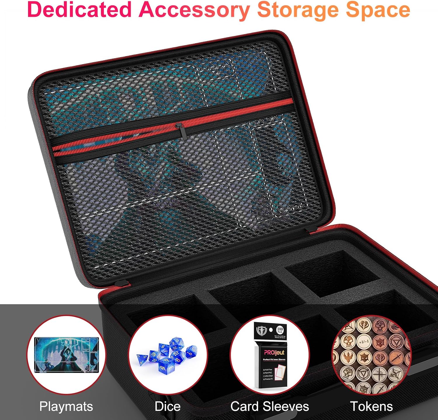 Thumbnail 5 de Proijeut Card Deck Box with Portable Case: 6-Pack Clear Acrylic Organizer for 600+ Double-Sleeved Cards