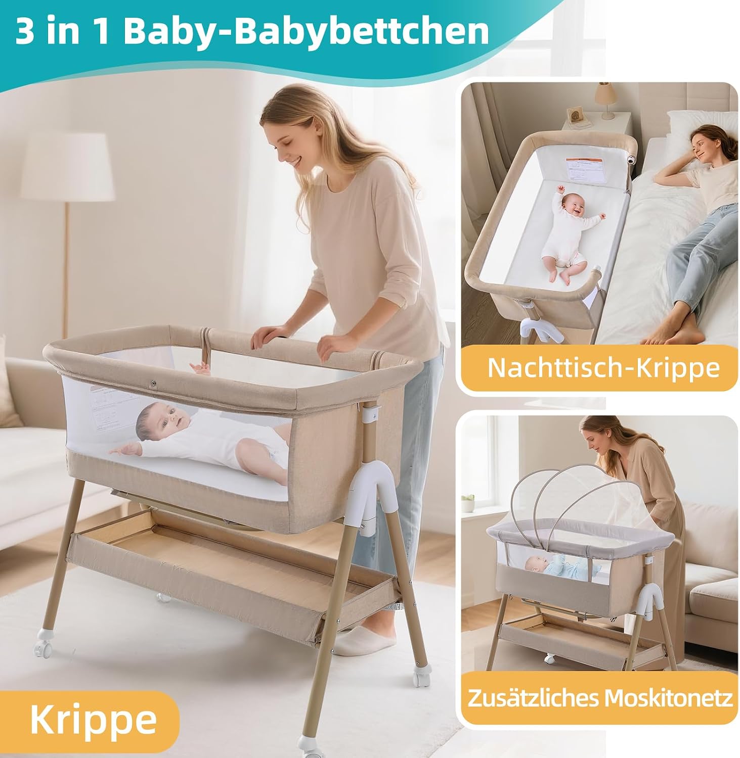 Thumbnail 2 de cozydwells Babybettchen Bassinet 3 Min Montage