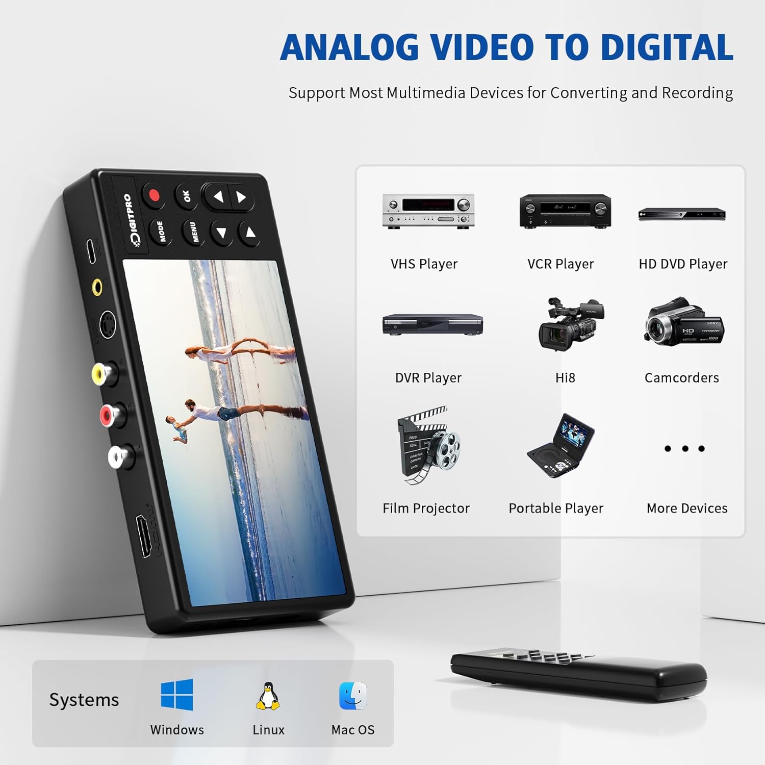 Detalle 2 de DigitPro VHS to Digital Converter 1080P 5”