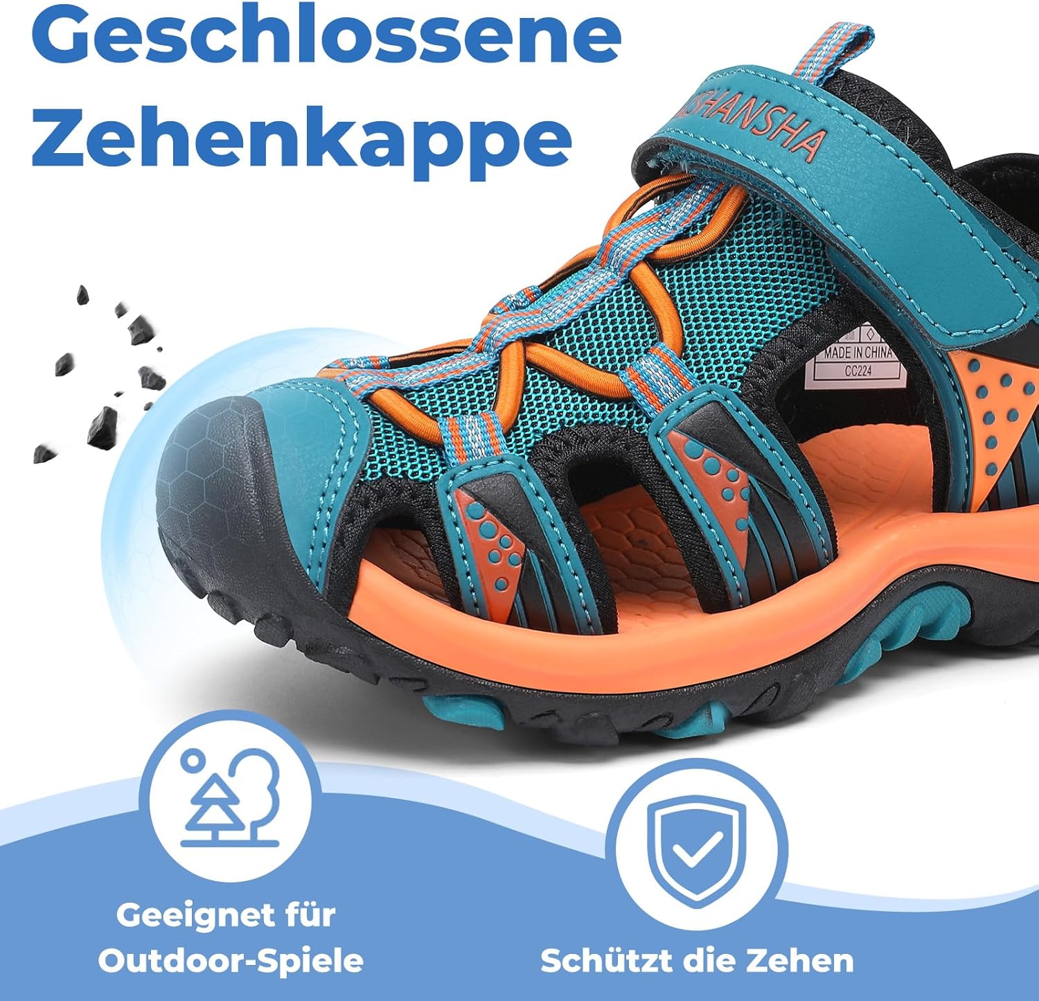 Thumbnail 2 de Mishansha Sandalen für Jungen – Trekkingsandalen mit geschlossener Vorderkappe, Klettverschluss und rutschfester Sohle (EU-Größen 25–38)