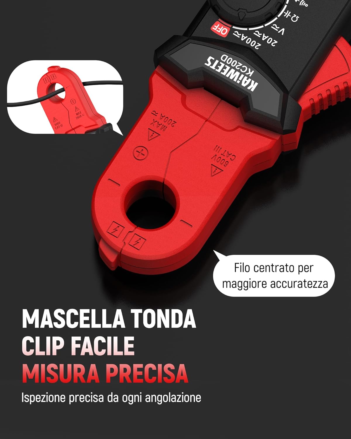 Thumbnail 1 de KAIWEETS KC200D mini pinza amperometrica digitale True RMS con NCV