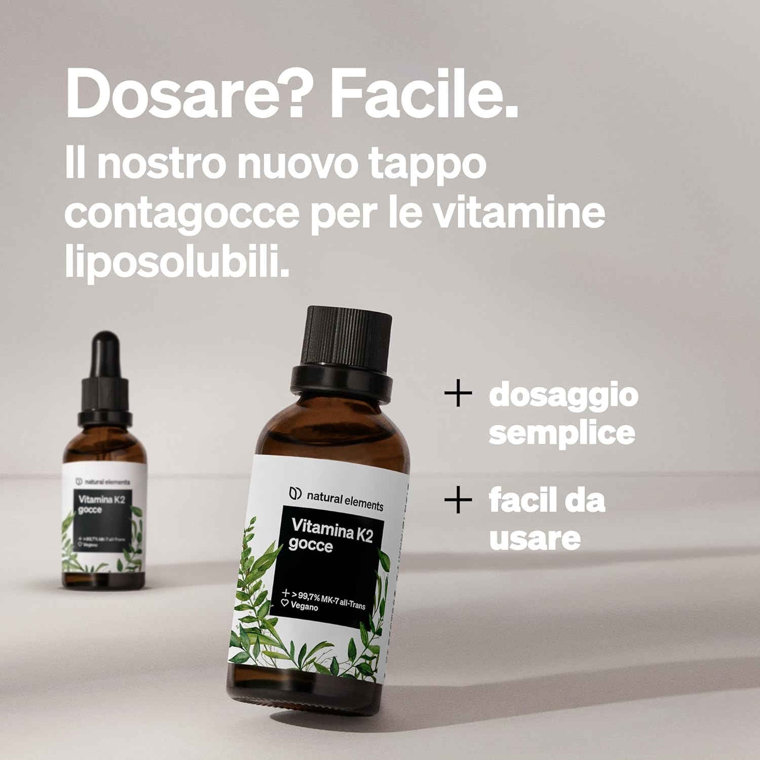 Detalle de Natural elements Vitamina K2 MK-7 200 µg (MK-7) in gocce vegane 50 ml