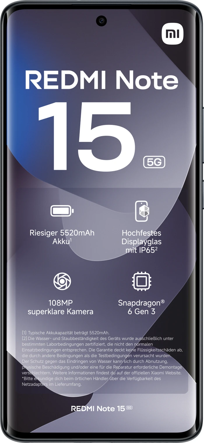 Thumbnail 9 de Xiaomi Redmi Note 15 128 GB Schwarz 5G – Mittelklasse-Smartphone mit großem 6,77-Zoll-Display
