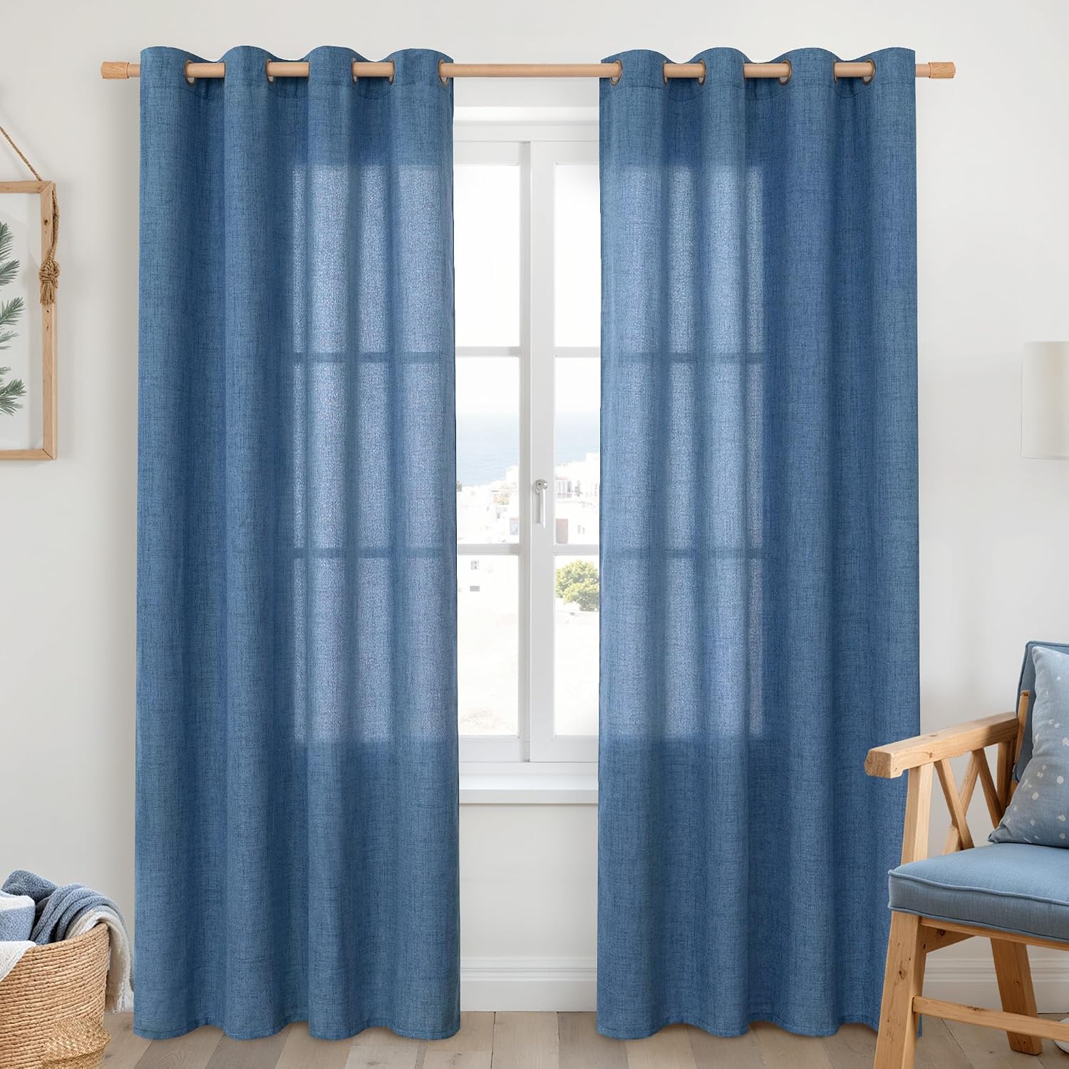 Detalle de YoungsTex Linen Curtains 52 x 84 Inch
