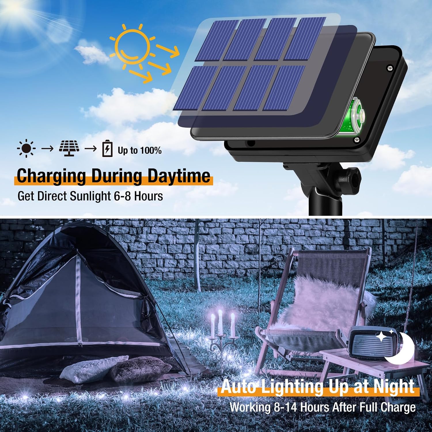 Detalle de btfarm Solar String Lights, 900 LEDs, 330 ft, Cool White, 8 Modes