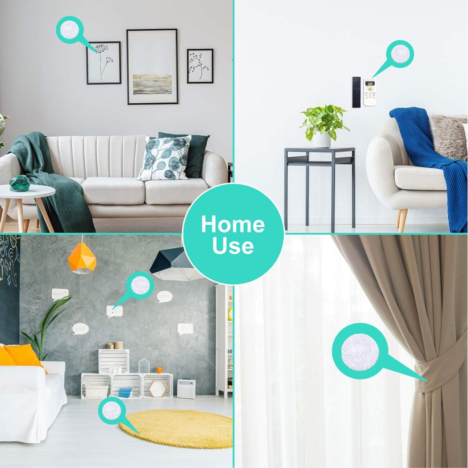 Thumbnail 6 de Hompie 1050W Self-Adhesive Hook and Loop Dots, 10mm, 525 Pairs