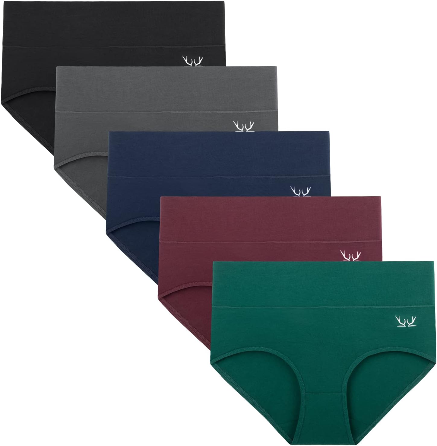 Detalle de TANSTC Women’s high-waist cotton knickers multipack of 5 with light tummy support