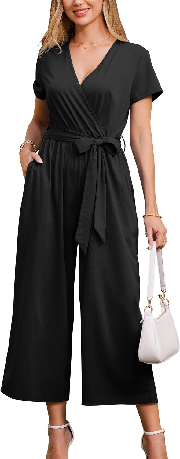 OUGES Women's Summer Jumpsuits Overall: Lightweight, Style-Driven Playsuit with Pockets