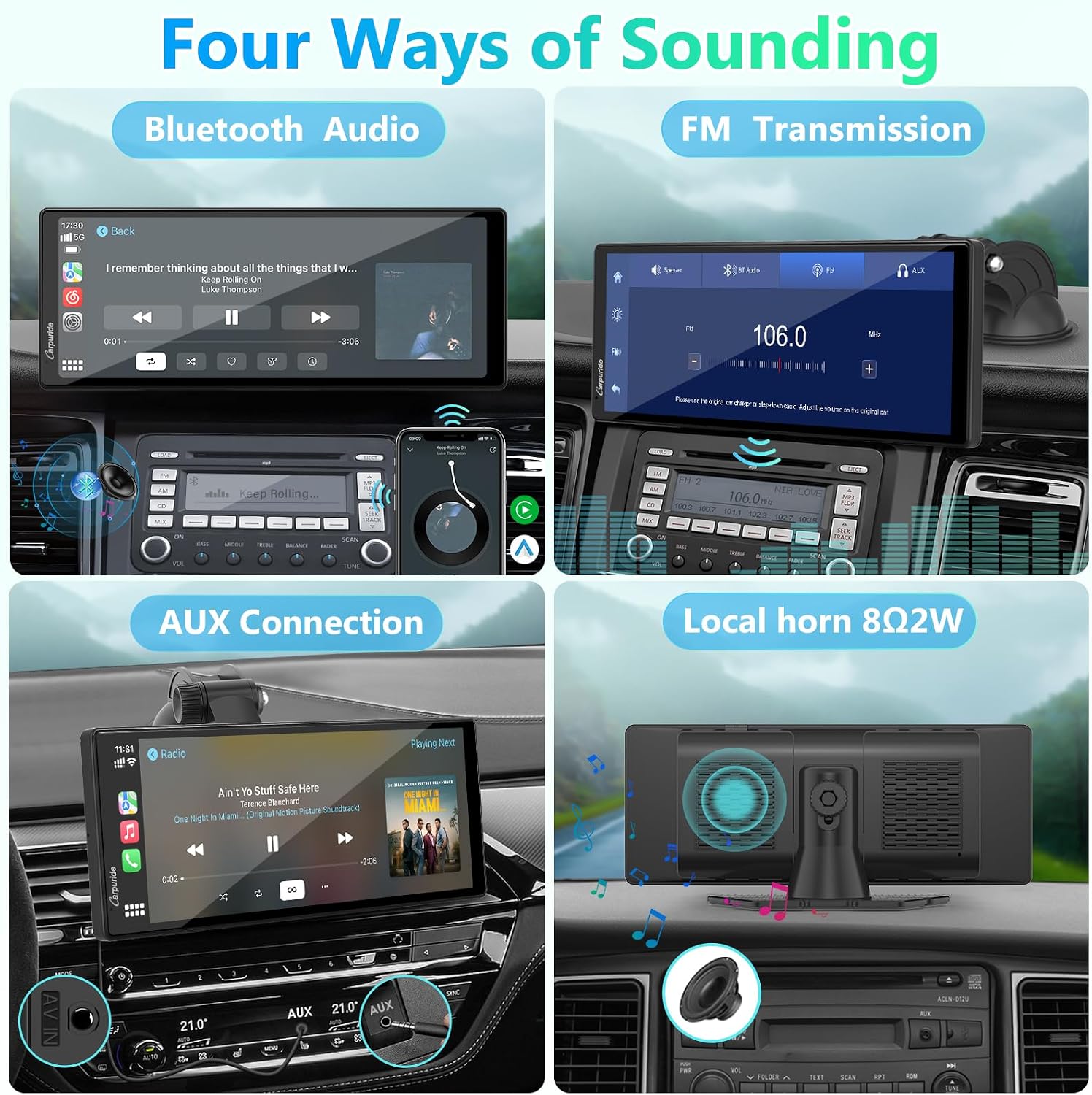 Detalle 2 de Carpuride V92 Portable Car Stereo 10.26in