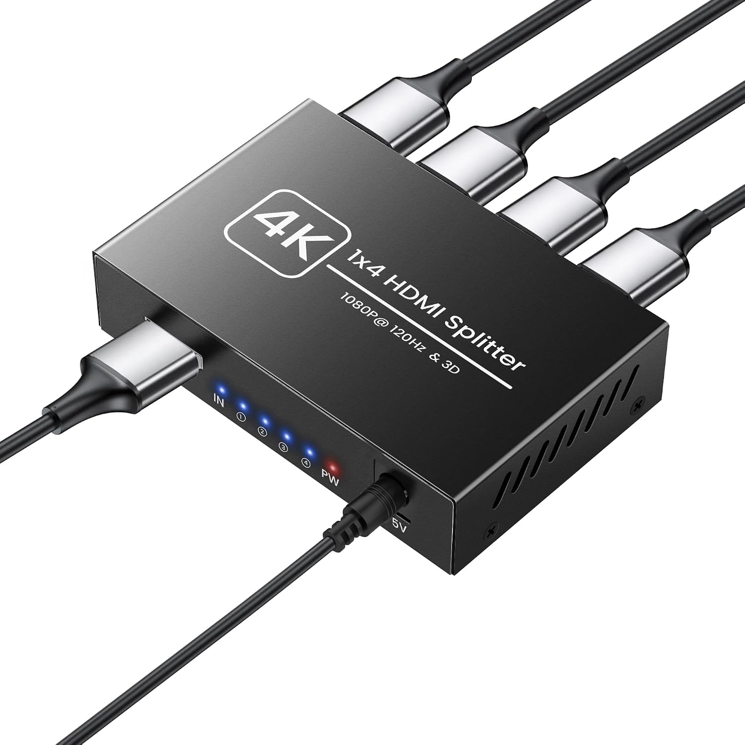 Thumbnail 6 de NEWCARE HDMI Splitter 1×4 – Spiegelung in 4K, 1 Eingabe zu 4 Ausgaben