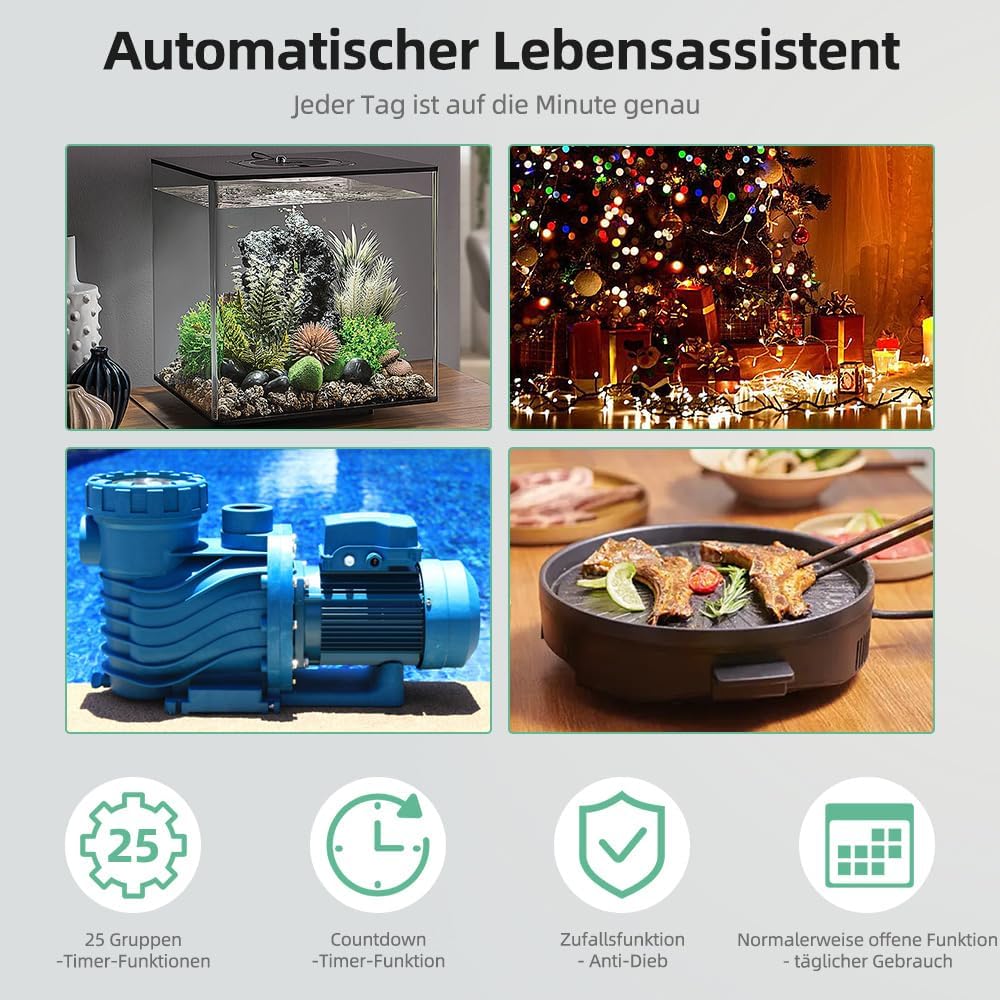 Thumbnail 3 de Zeitschaltuhr Digital Deutsche Ausführung mit 25 konfigurierbaren Wochen-, Tages- und Minutenprogrammen