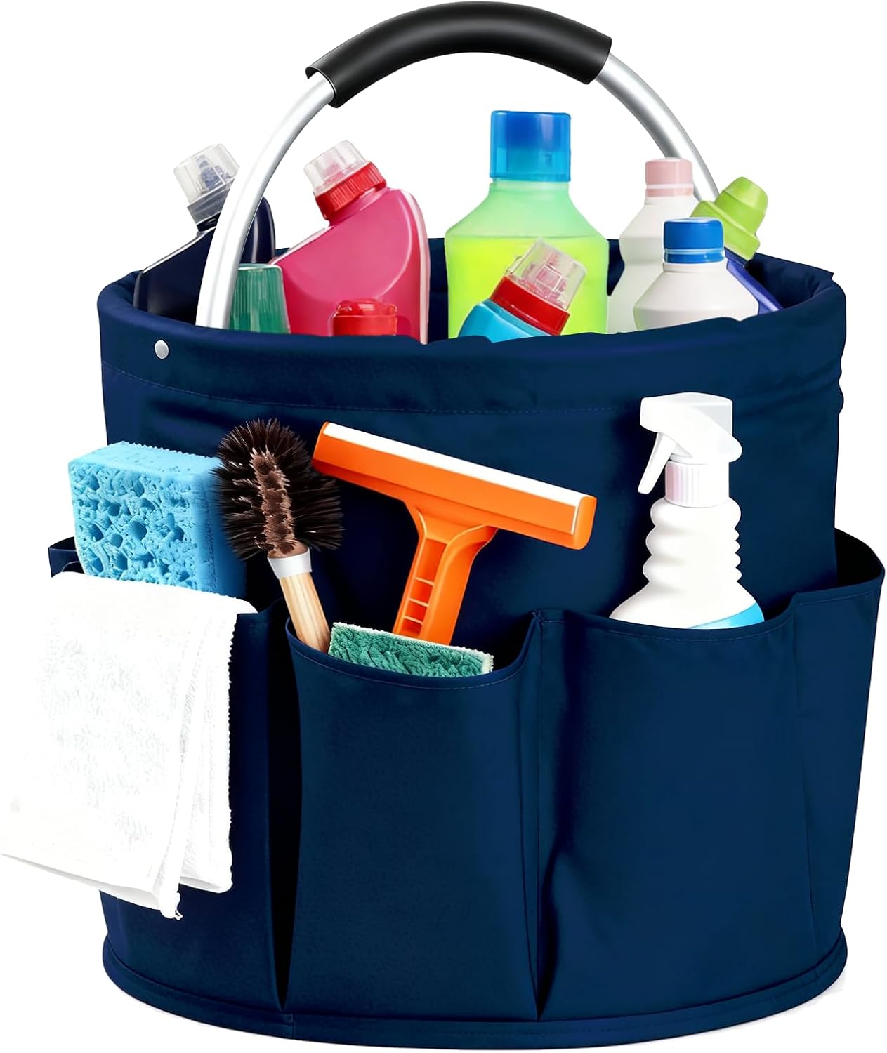 Detalle de CIHTL A0022 Cleaning Caddy with Handle, Foldable 17L Organizer with 6 Pockets