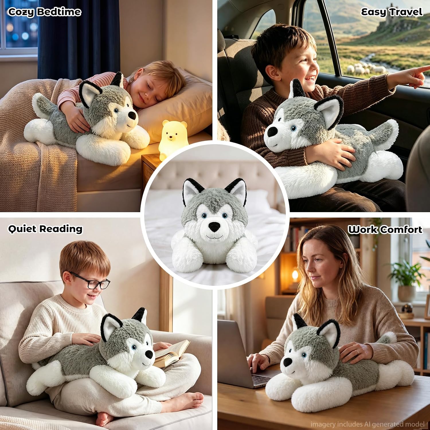 Thumbnail 6 de Bobbie & Laxi 25-Inch Weighted Husky Plush Toy