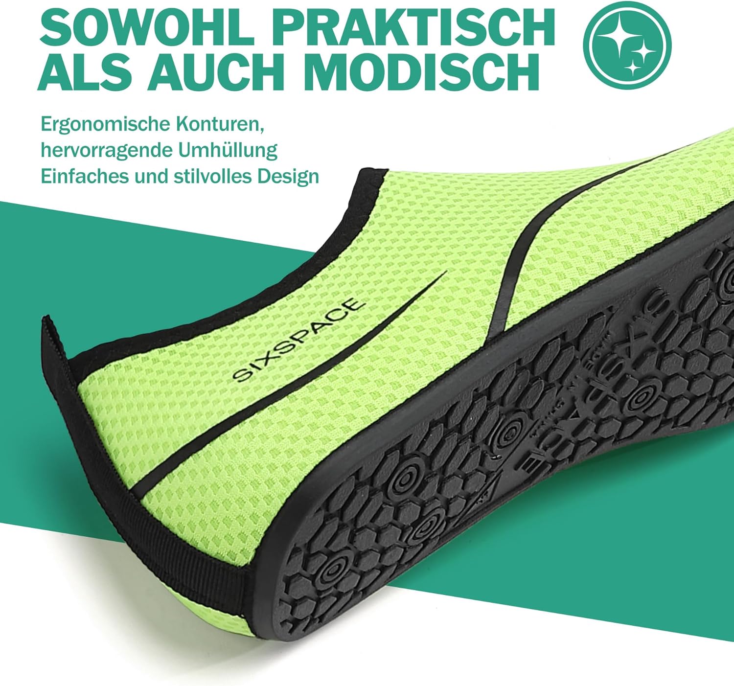 Thumbnail 2 de Sixspace Badeschuhe Wasserschuhe Aquaschuhe – Schnell trocknend, rutschfeste Sohle, bequemes Slip-on-Design