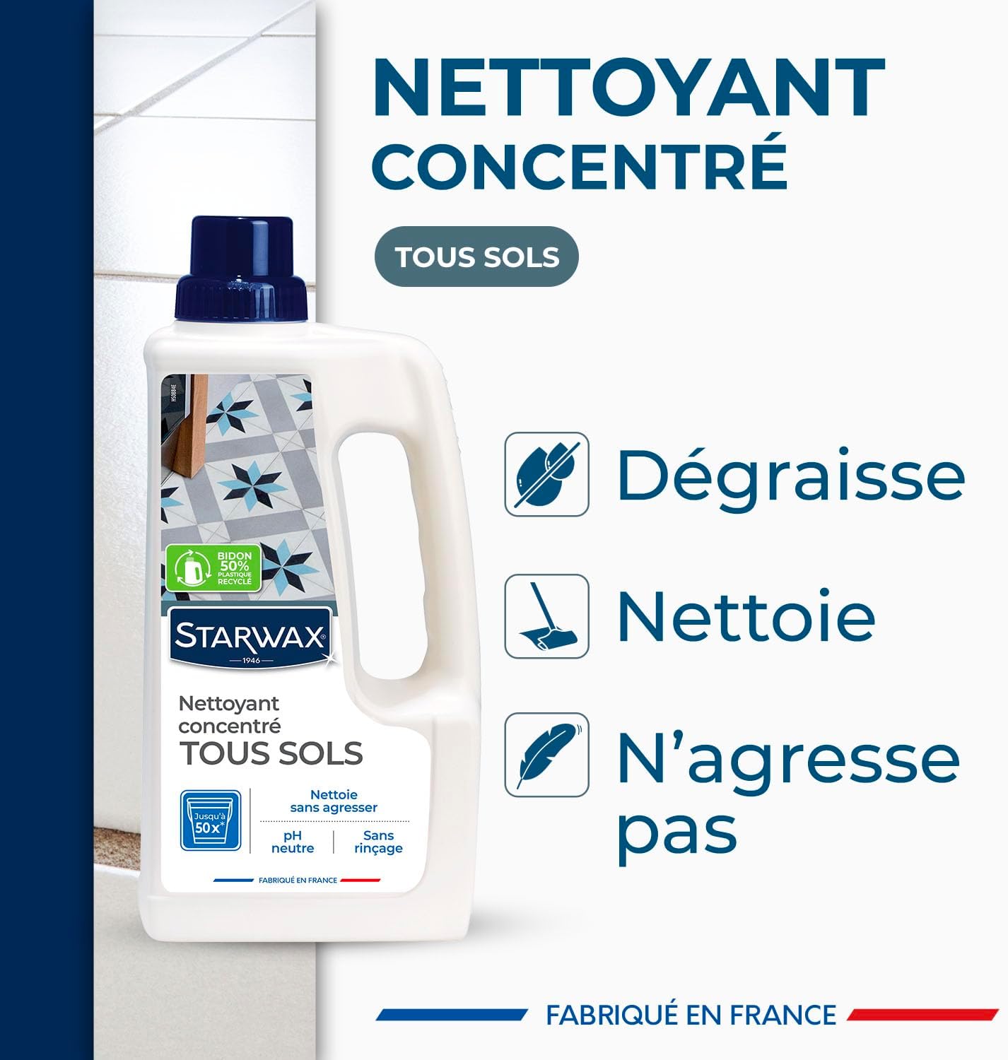 Thumbnail 1 de STARWAX Nettoyant concentré pour sols intérieurs (sans rinçage) – 1L, jusqu’à 50 nettoyages